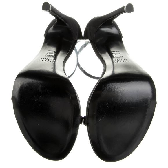 Stuart Weitzman Black Silk Sandals size 7.5 with 4.75” heel - Picture 5 of 5